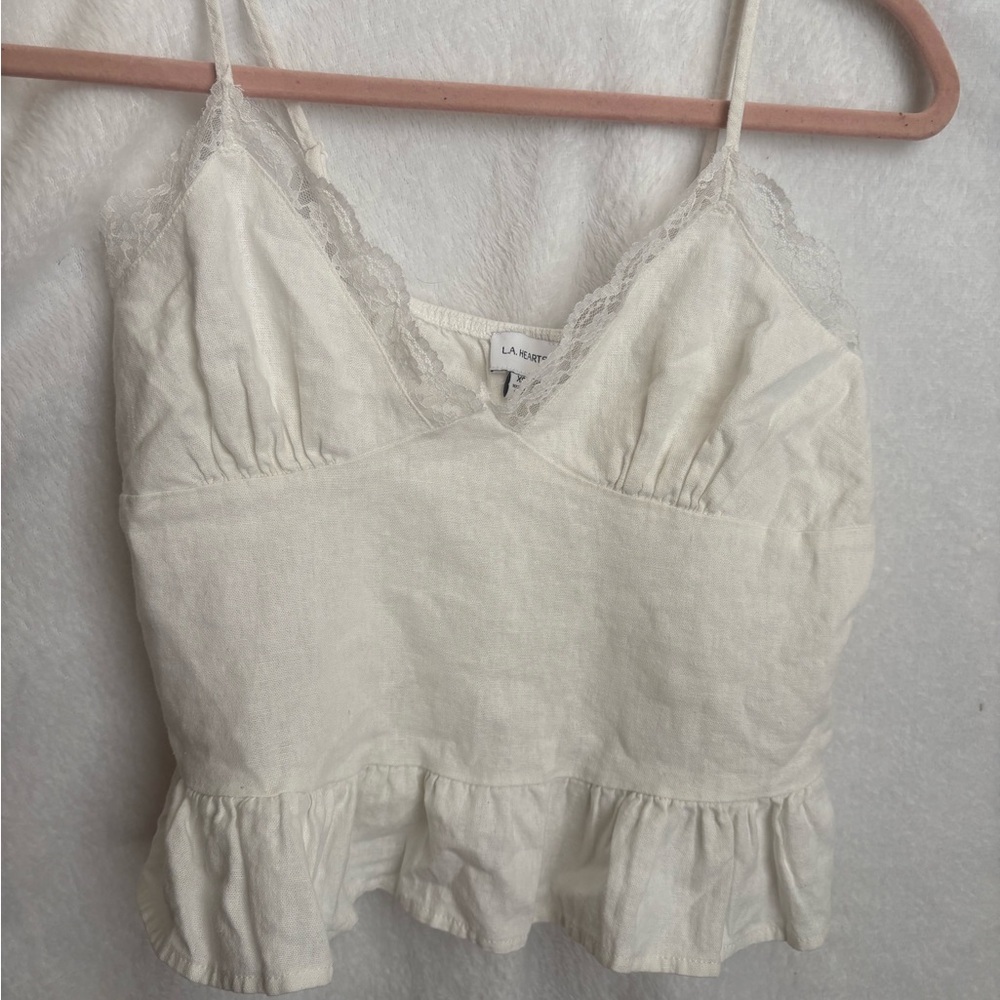 La Hearts Ivory Lace Cami